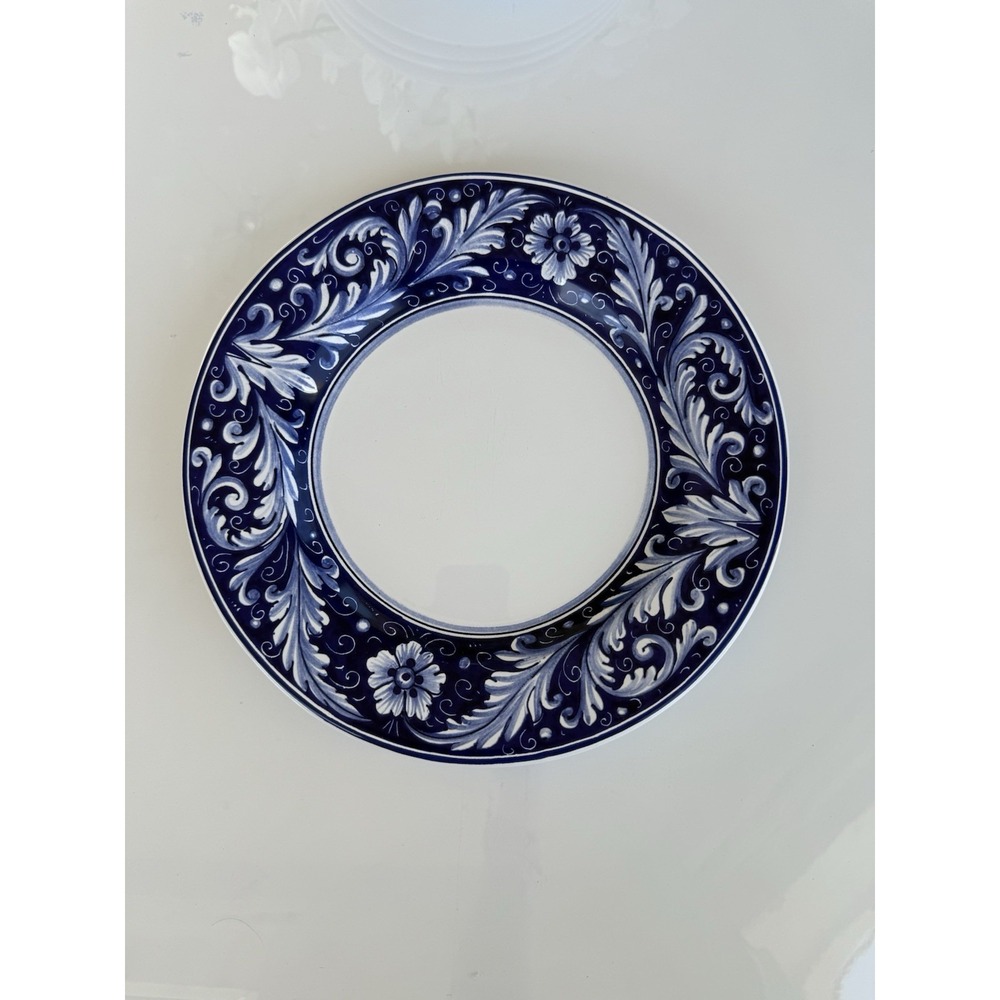 SUR LA TABLE Italian Renaissance Salad/dessert Plates Blue Discontinued